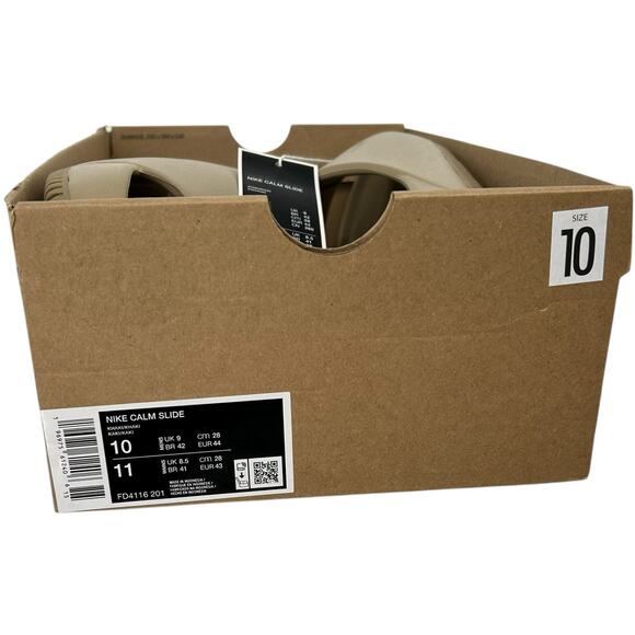 BRAND NEW NWB NWT Men's Khaki Nike Calm Slides Sz 10M FD4116-201 - Picture 2 of 7